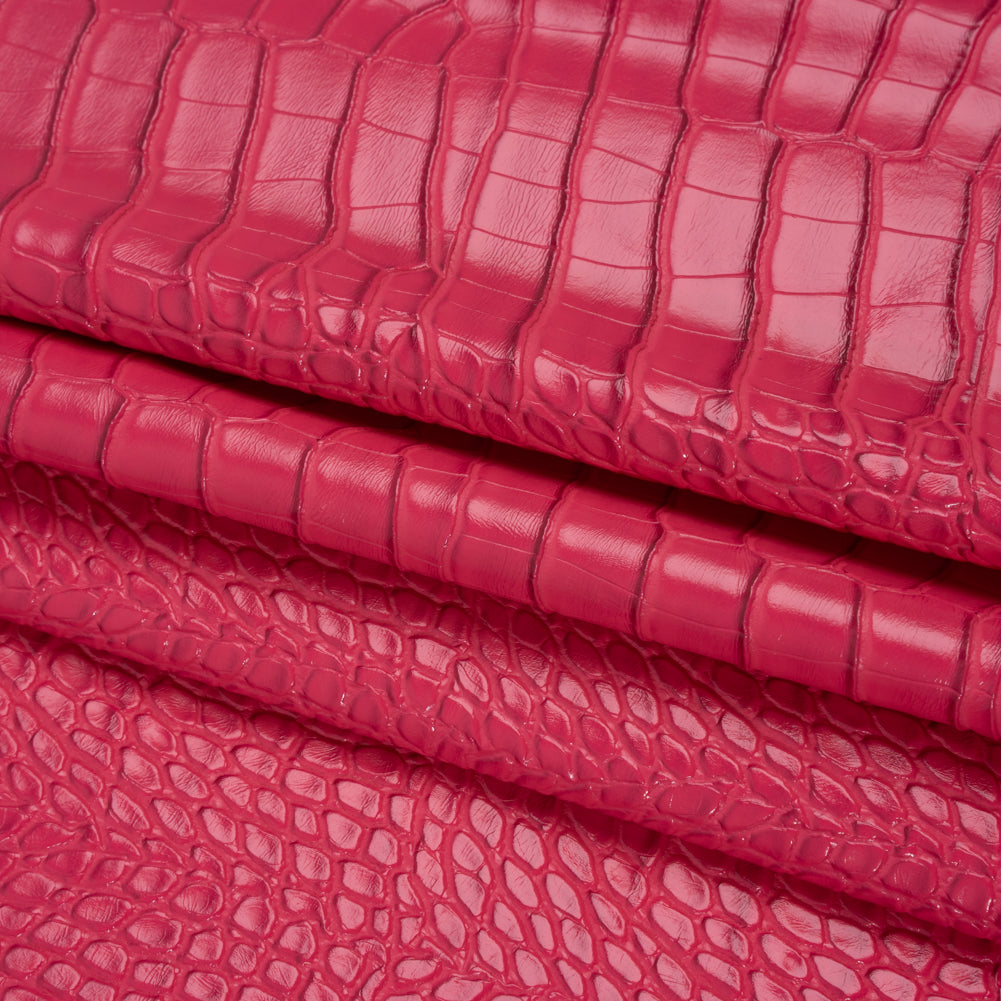 Crocodile Faux Leather Vinyl - Hot Pink - Kristin Collection - Detail Crocodile Faux Leather Vinyl - Hot Pink - Kristin Collection - Detail