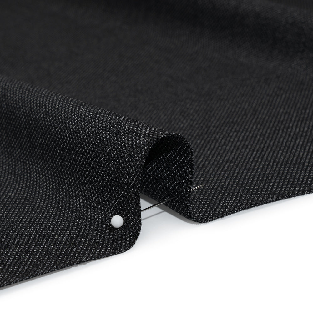 Super 120s Wool Dobby Suiting Made in Italy - Black and White Spots - Deadstock - Detail Super 120s Wool Dobby Suiting Made in Italy - Black and White Spots - Deadstock - Detail