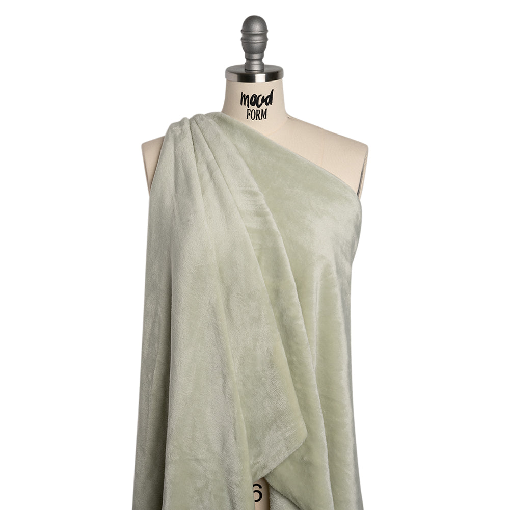 Double Faced Minky Fleece - Pale Sage - Avery Collection - Drape Double Faced Minky Fleece - Pale Sage - Avery Collection - Drape