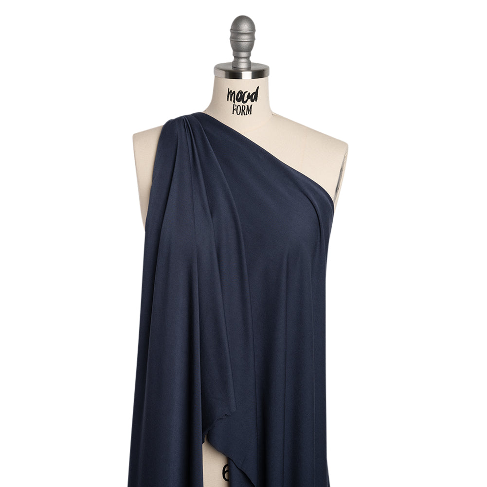 Stretch Bamboo Jersey - Navy - Willow Collection - Drape Stretch Bamboo Jersey - Navy - Willow Collection - Drape