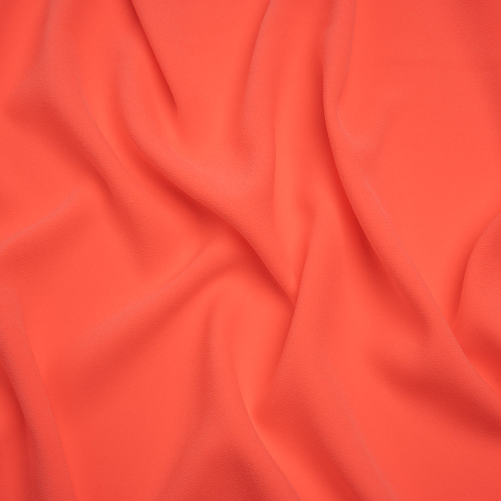 Stretch Polyester Crepe by Alex Perry - Neon Coral Pink - Designer Deadstock Stretch Polyester Crepe by Alex Perry - Neon Coral Pink - Designer Deadstock