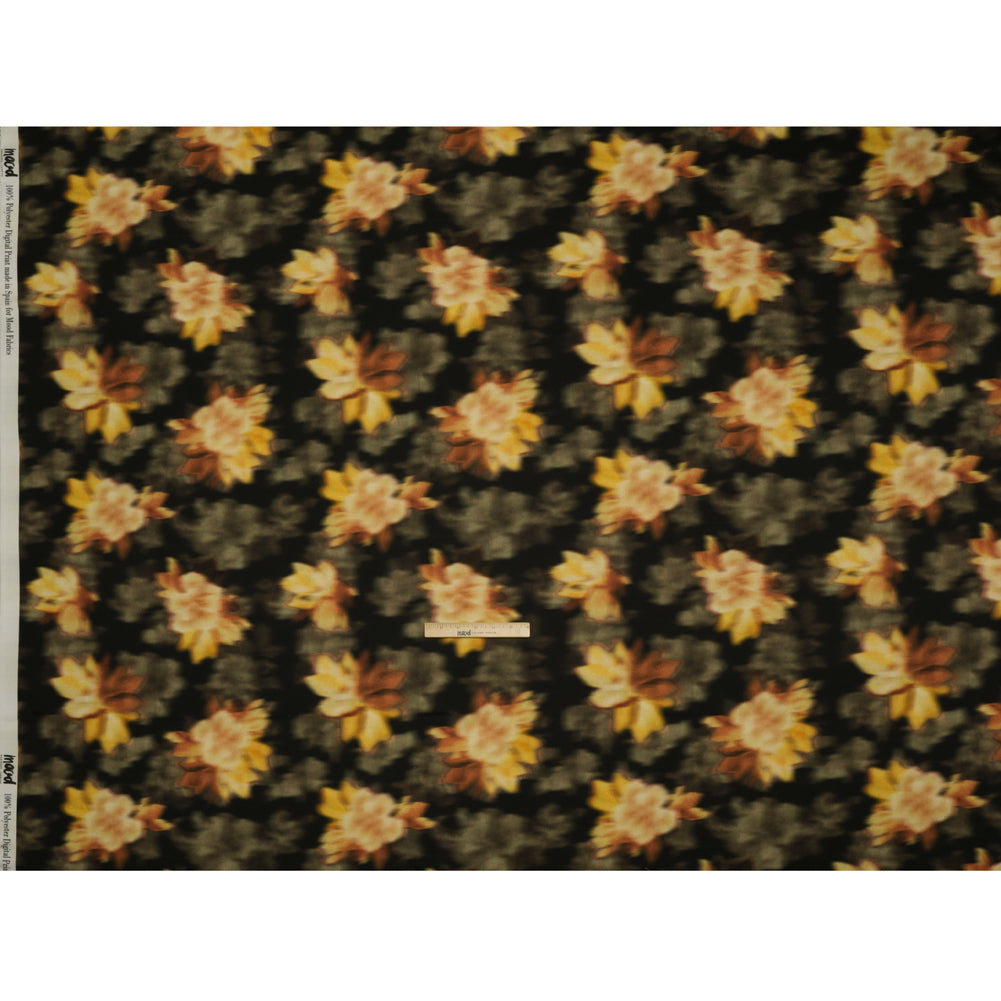 Polyester Crepe-Back Satin - Yellow, Tan and Olive Green Blurred Florals - Mood Exclusive Blurring Blossoms Print - Full Polyester Crepe-Back Satin - Yellow, Tan and Olive Green Blurred Florals - Mood Exclusive Blurring Blossoms Print - Full
