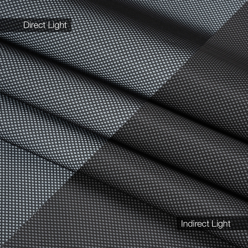 Bonded Mesh and Reflective Fabric - Silver Gray and Black Folded Bonded Mesh and Reflective Fabric - Silver Gray and Black Folded