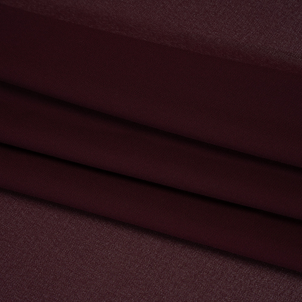 Polyester Chiffon - Burgundy - Designer Deadstock Folded Polyester Chiffon - Burgundy - Designer Deadstock Folded