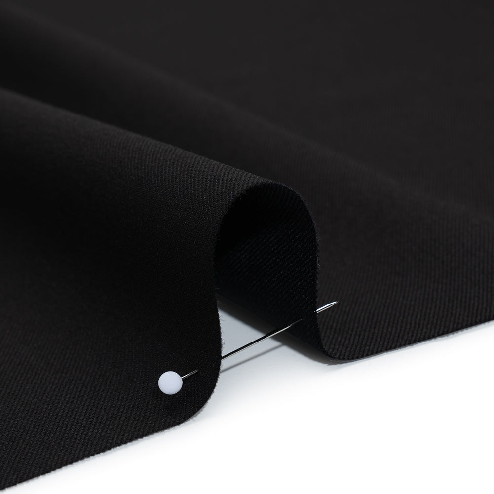 Wool Twill Suiting by Alexander McQueen - Black - Designer Deadstock - Detail Wool Twill Suiting by Alexander McQueen - Black - Designer Deadstock - Detail