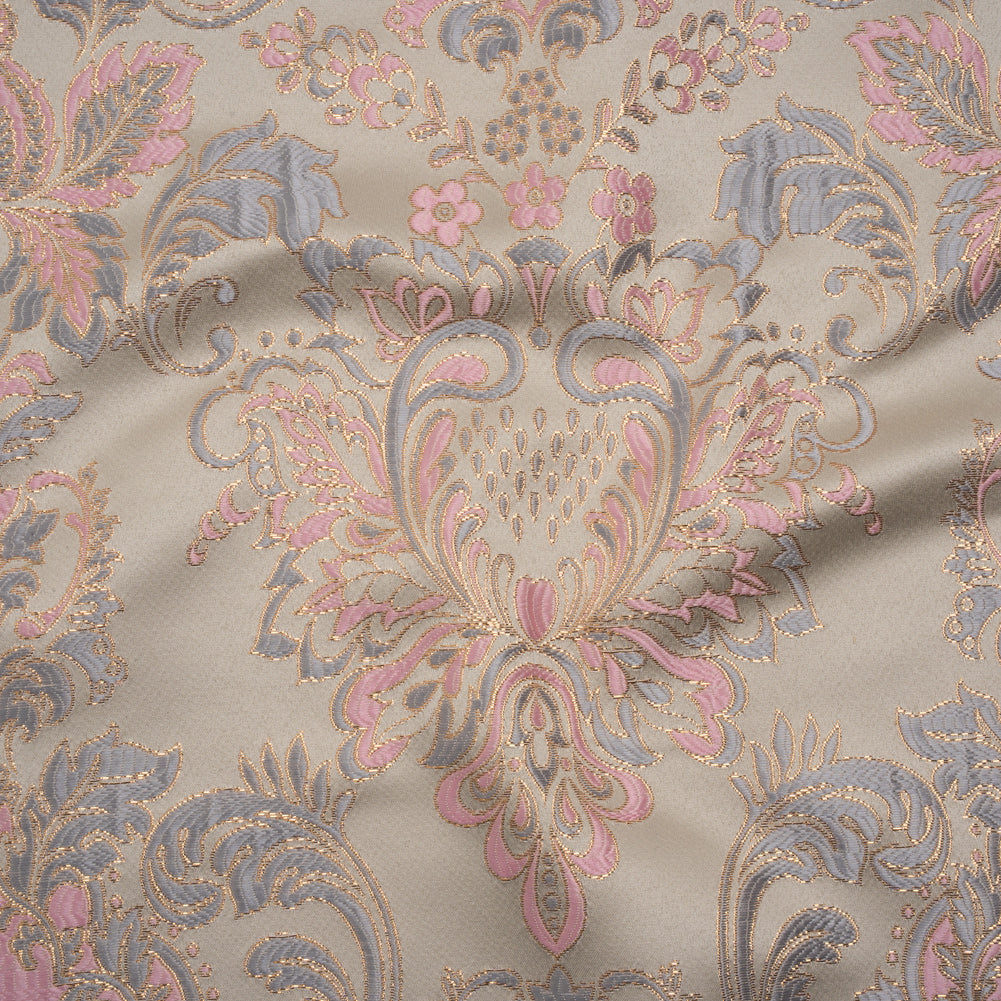 Yaya Han Metallic Duchesse Brocade - Ivory, Pink and Gold Damask Floral - Cosplay Collection Yaya Han Metallic Duchesse Brocade - Ivory, Pink and Gold Damask Floral - Cosplay Collection