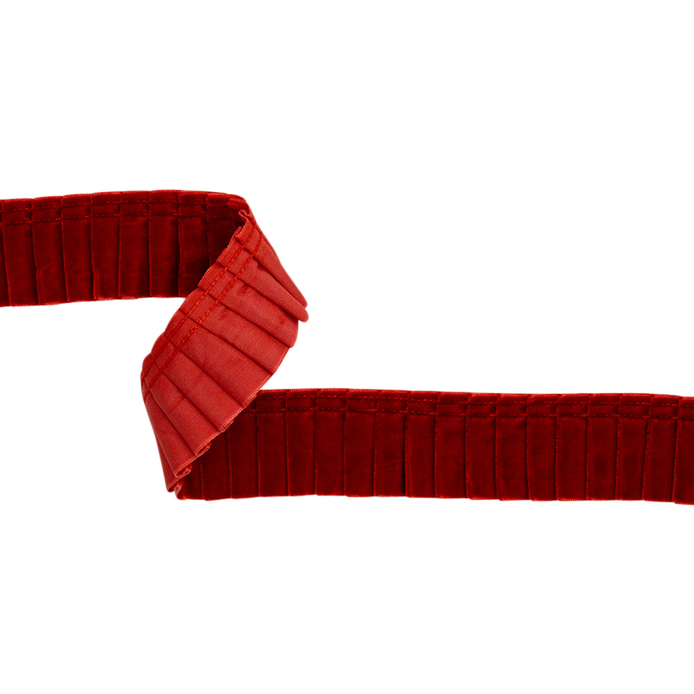 Yaya Han Pleated Velveteen Ribbon Trim - Red, 1.5" - Cosplay Collection Yaya Han Pleated Velveteen Ribbon Trim - Red, 1.5" - Cosplay Collection