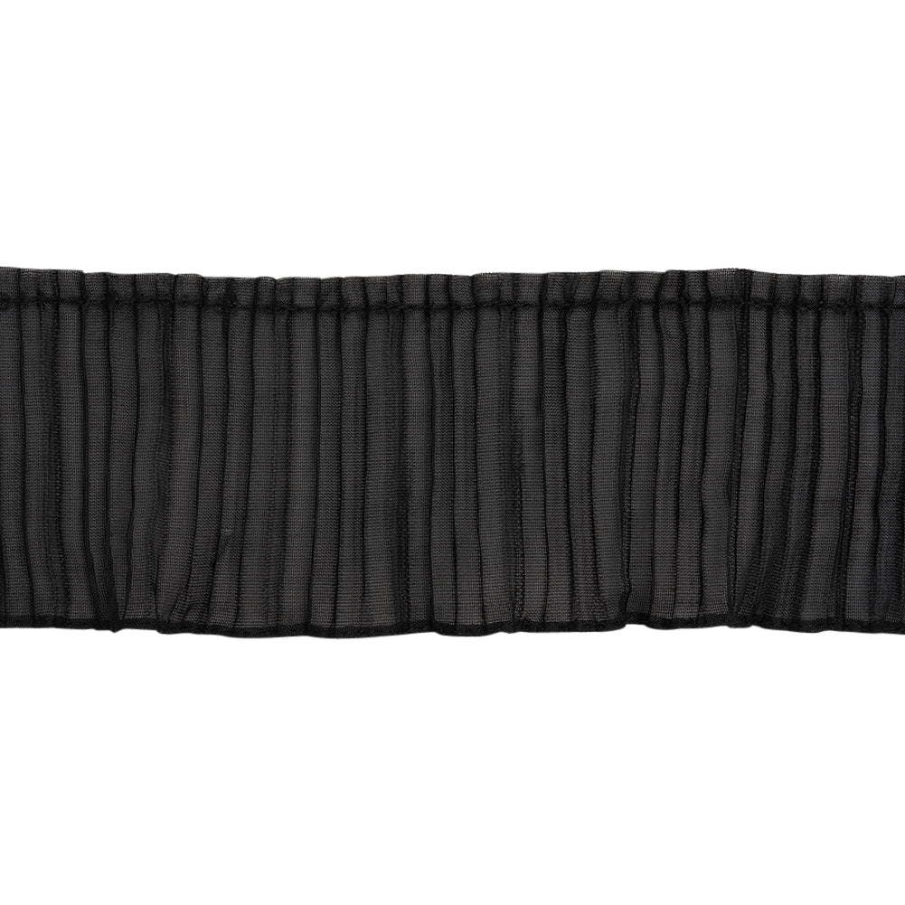 Yaya Han Pleated Ruffle Trim - Black, 3" - Cosplay Collection Yaya Han Pleated Ruffle Trim - Black, 3" - Cosplay Collection