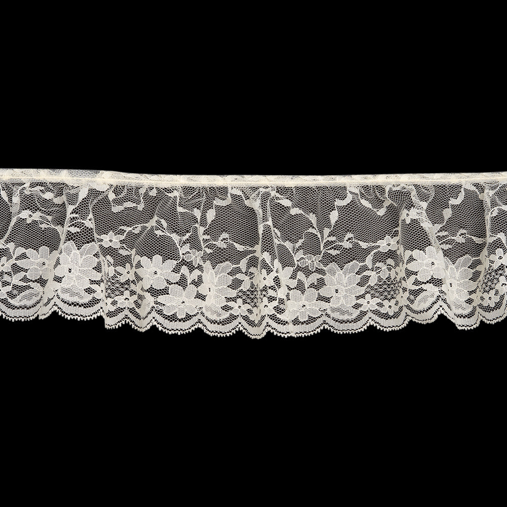 Yaya Han Ruffled Lace Trim - Champagne Floral, 3.5" - Cosplay Collection Yaya Han Ruffled Lace Trim - Champagne Floral, 3.5" - Cosplay Collection
