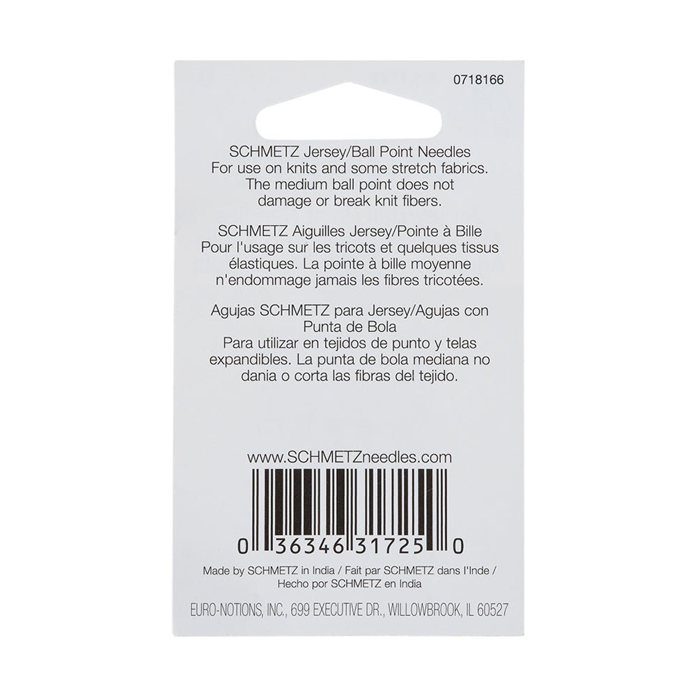 Schmetz Jersey/Ball Point Machine Needles - 70/10 - 5 ct - Detail Schmetz Jersey/Ball Point Machine Needles - 70/10 - 5 ct - Detail