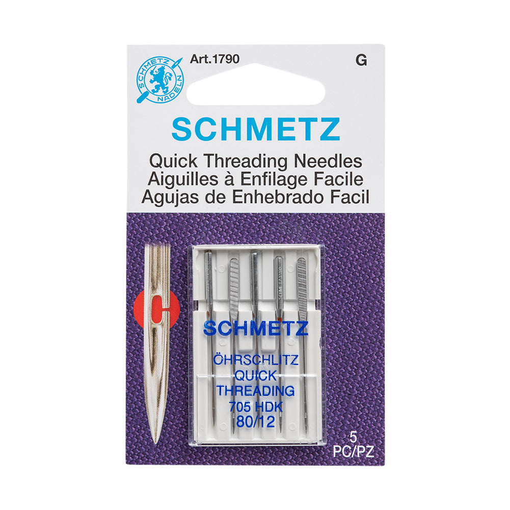 Schmetz Self-Threading Machine Needles - 80/12 - 5 ct Schmetz Self-Threading Machine Needles - 80/12 - 5 ct