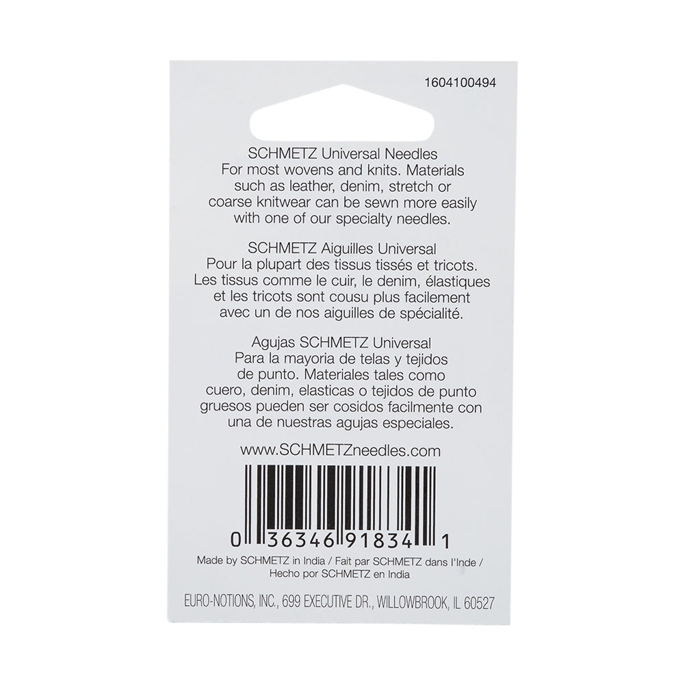 Schmetz Universal Machine Needles - 90/14 - 10 ct - Detail Schmetz Universal Machine Needles - 90/14 - 10 ct - Detail