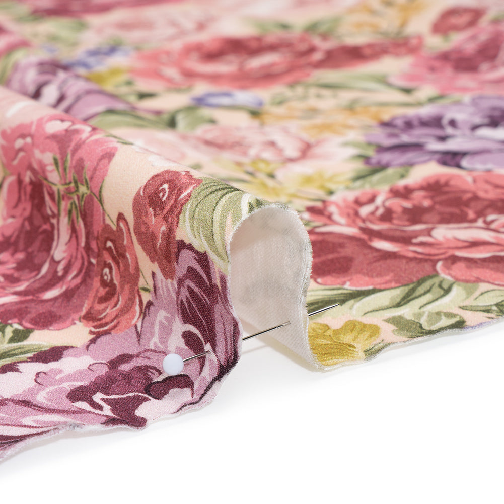 Brushed Cotton Woven - Pale Pink, Purple and Rose Red Blooming Flowers - Mood Exclusive Tender Bloom Print Detail Brushed Cotton Woven - Pale Pink, Purple and Rose Red Blooming Flowers - Mood Exclusive Tender Bloom Print Detail