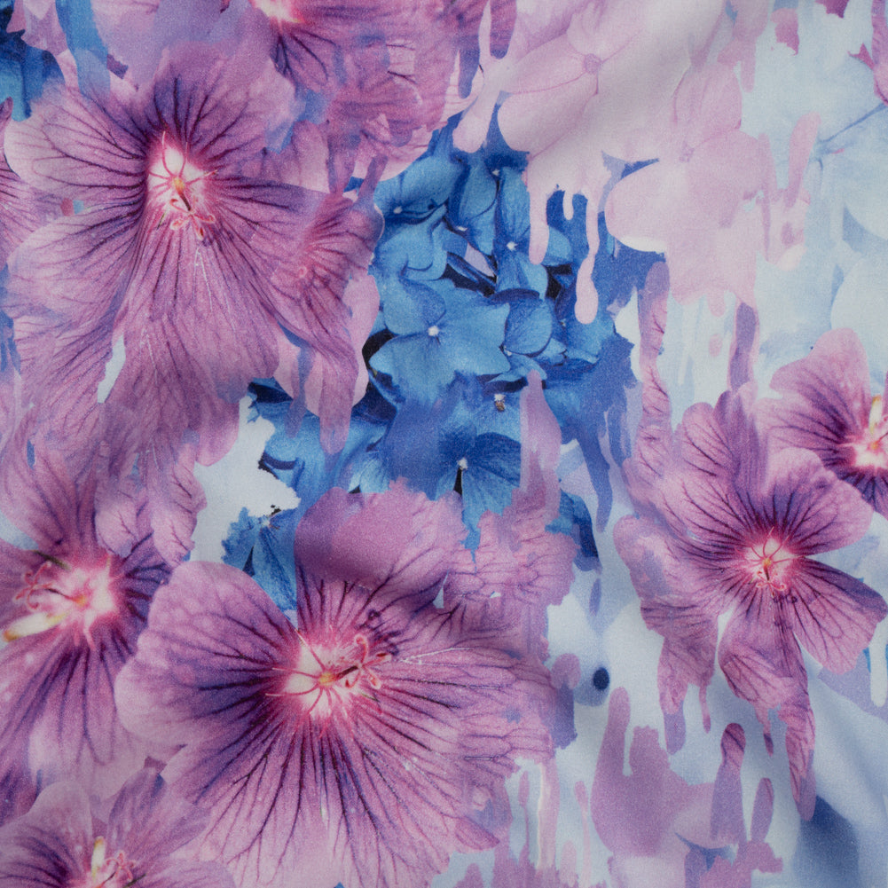 Brushed Cotton Woven - Lilac and Light Blue Melting Flowers - Mood Exclusive Darling Daydream Print Brushed Cotton Woven - Lilac and Light Blue Melting Flowers - Mood Exclusive Darling Daydream Print