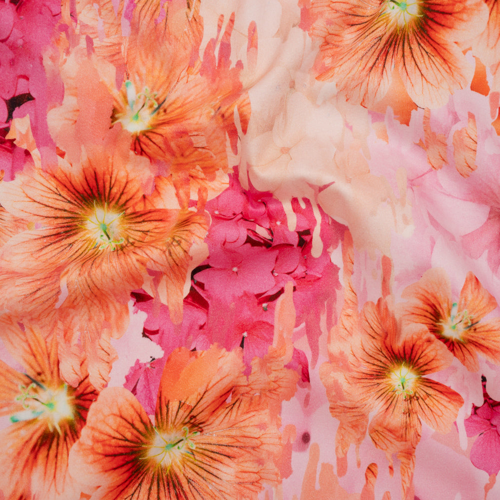 Brushed Cotton Woven - Pink and Orange Melting Flowers - Mood Exclusive Darling Daydream Print Brushed Cotton Woven - Pink and Orange Melting Flowers - Mood Exclusive Darling Daydream Print