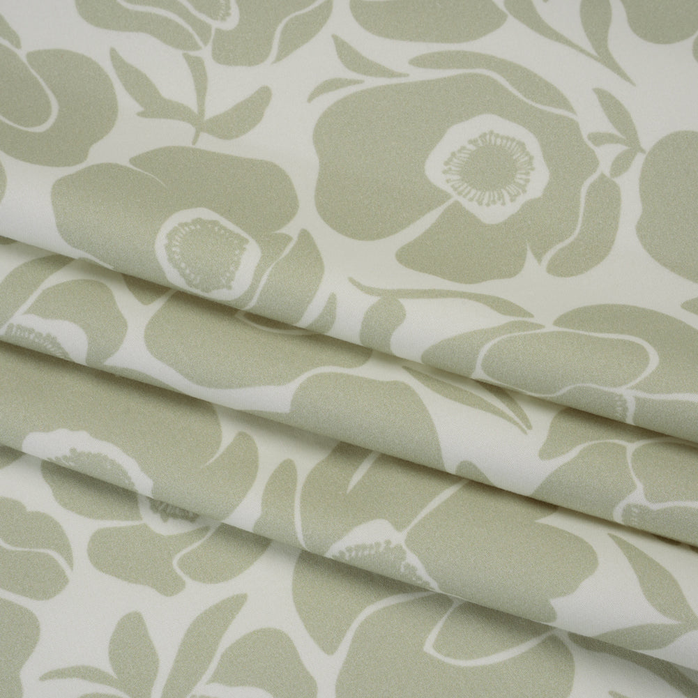 Brushed Cotton Woven - Cream and Beige Simple Poppies - Mood Exclusive Poppy Impressions Print - Folded Brushed Cotton Woven - Cream and Beige Simple Poppies - Mood Exclusive Poppy Impressions Print - Folded