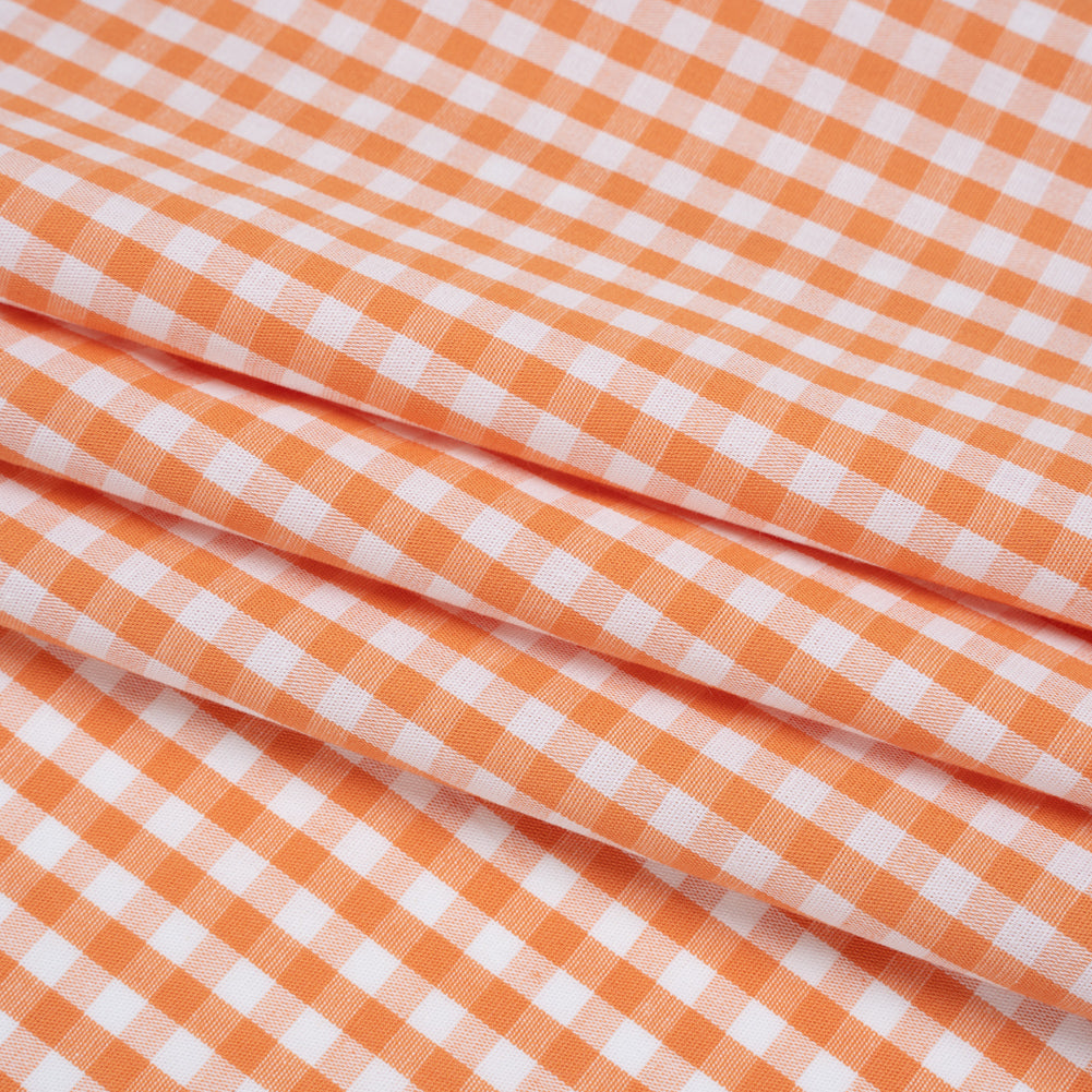 Cotton Gingham 0.25" - Orange - Londrina Collection - Folded Cotton Gingham 0.25" - Orange - Londrina Collection - Folded