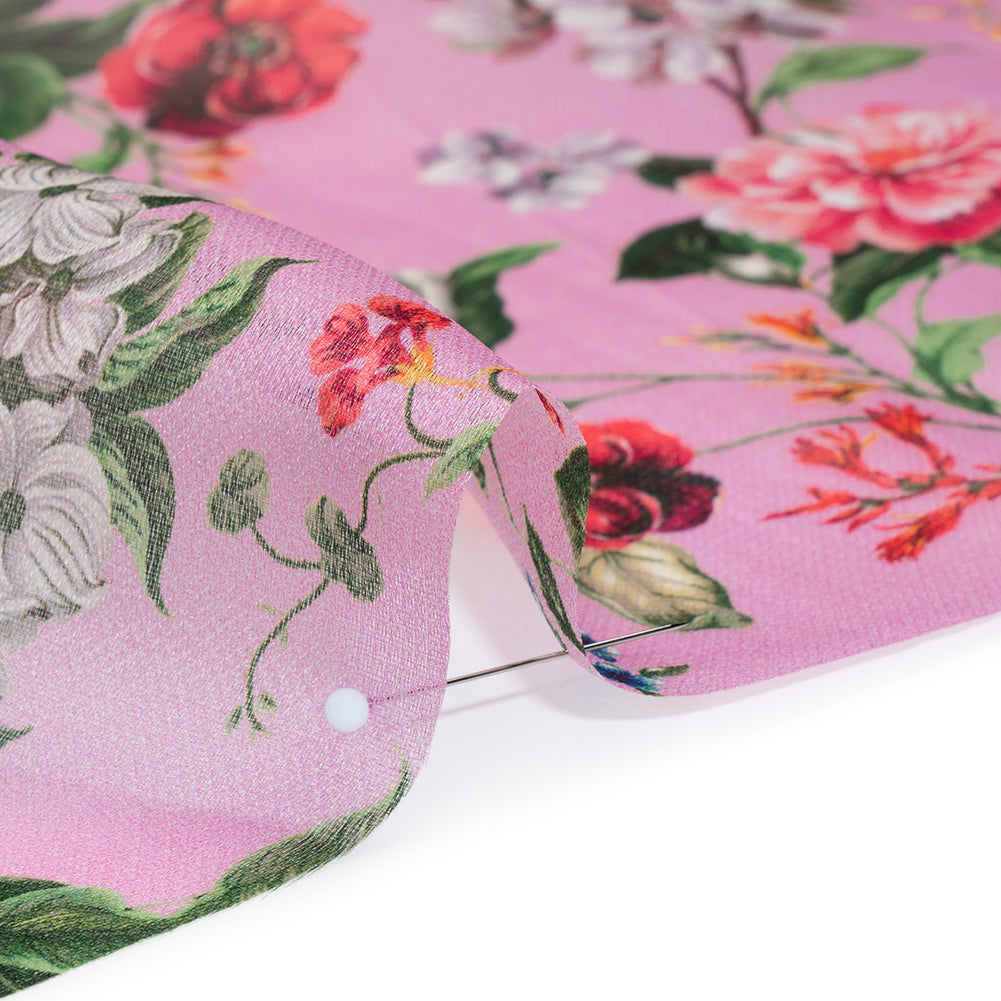 Silk Gazar Print Made in Italy - Pink, Green and White Enchanted Florals - Deadstock - Full - Image 4 of 5 Silk Gazar Print Made in Italy - Pink, Green and White Enchanted Florals - Deadstock - Full - Image 4 of 5