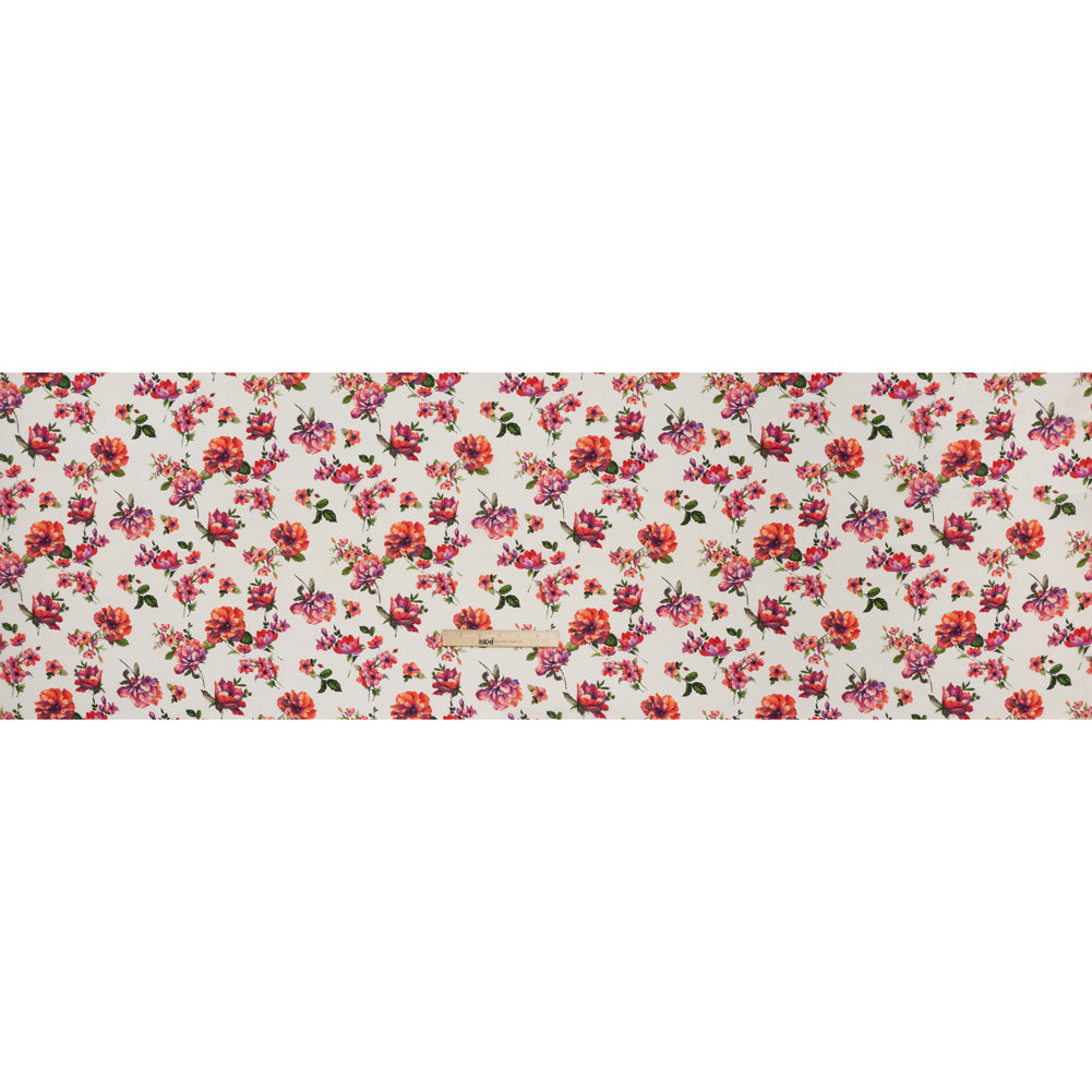 China Silk/Silk Habotai Print Made in Italy - Pink, Ultramarine and Ivory Scattered Flowers - Deadstock - Full - Image 5 of 5 China Silk/Silk Habotai Print Made in Italy - Pink, Ultramarine and Ivory Scattered Flowers - Deadstock - Full - Image 5 of 5