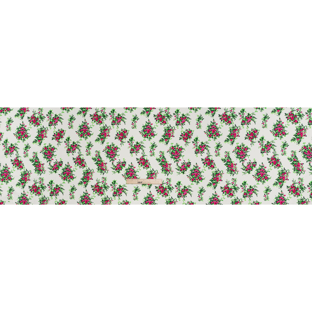 China Silk/Silk Habotai Print Made in Italy - Pink, Green and Ivory Flower Bunches - Deadstock - Full - Image 5 of 5 China Silk/Silk Habotai Print Made in Italy - Pink, Green and Ivory Flower Bunches - Deadstock - Full - Image 5 of 5
