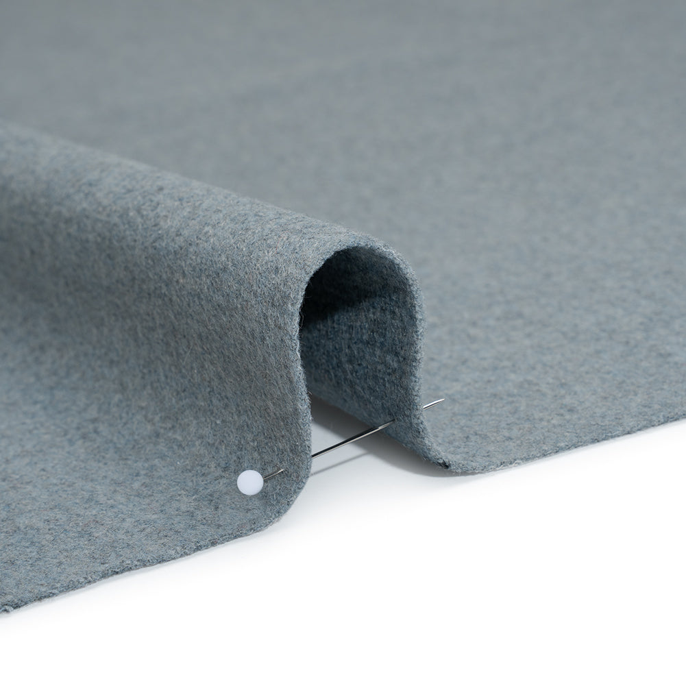 Brushed Wool Blend Coating - Heathered Blue Gray - Deadstock - Detail Brushed Wool Blend Coating - Heathered Blue Gray - Deadstock - Detail