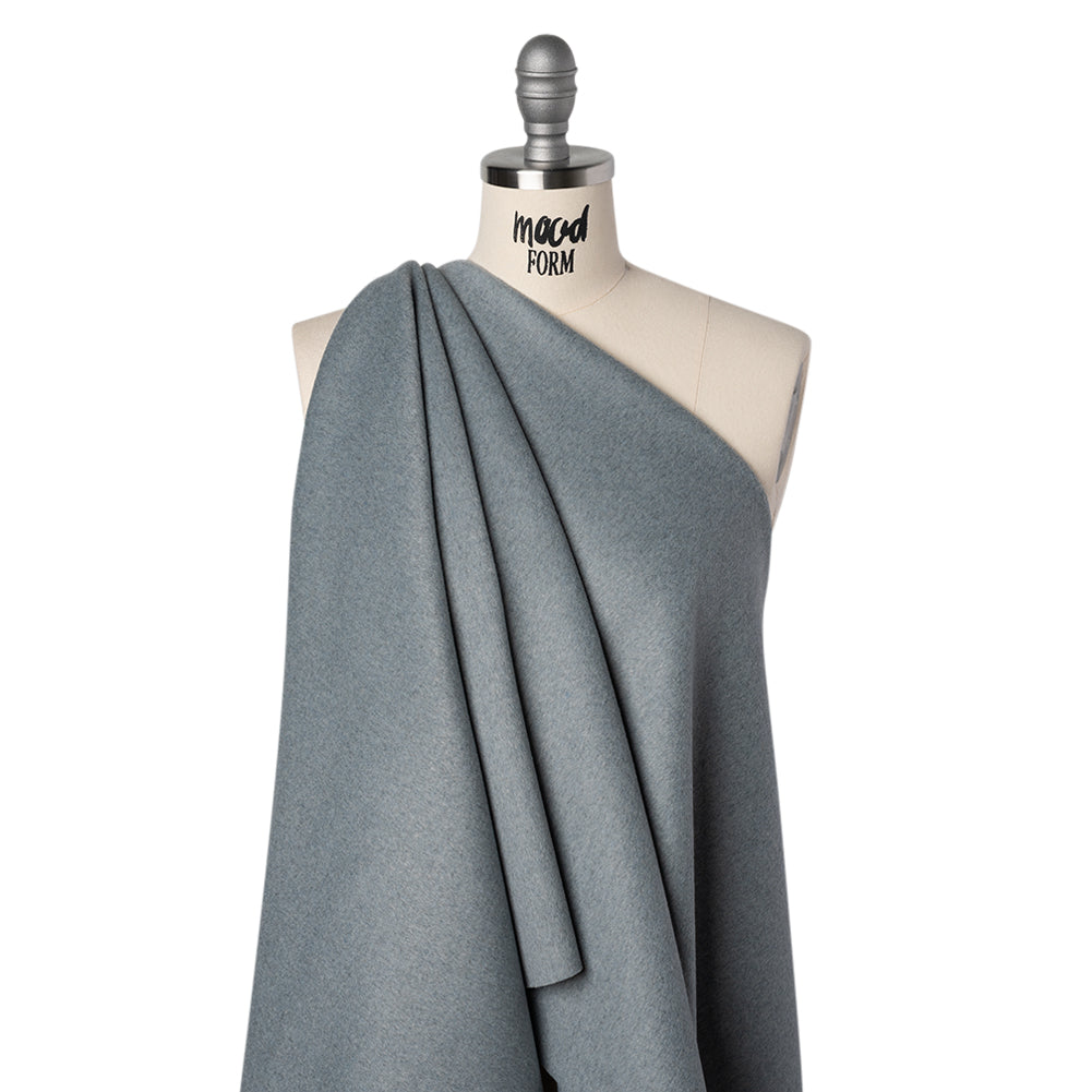 Brushed Wool Blend Coating - Heathered Blue Gray - Deadstock - Drape Brushed Wool Blend Coating - Heathered Blue Gray - Deadstock - Drape