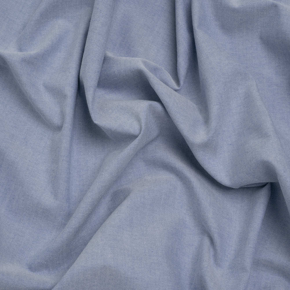 Cotton Oxford Shirting - Medium Blue - Deadstock Cotton Oxford Shirting - Medium Blue - Deadstock