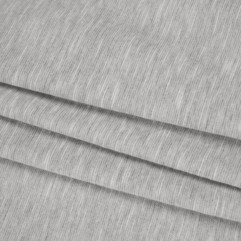 Slubbed Cotton and Polyester Jersey - Heathered Gray - Deadstock - Folded Slubbed Cotton and Polyester Jersey - Heathered Gray - Deadstock - Folded