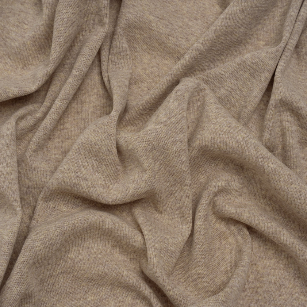 Lightweight Polyester 1x1 Rib Knit - Oatmeal - Deadstock Lightweight Polyester 1x1 Rib Knit - Oatmeal - Deadstock
