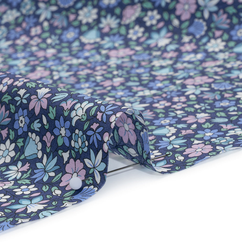 Liberty Fabrics Tana Lawn® - Meera Blue - Blue, Mint and White Simple Floral Full Liberty Fabrics Tana Lawn® - Meera Blue - Blue, Mint and White Simple Floral Full