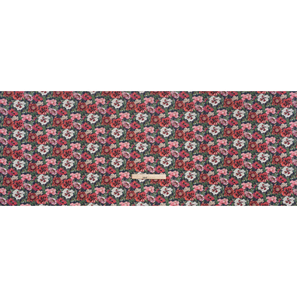 Liberty Fabrics Tana Lawn® - Poppy Amelie Dark Blue - Red, Green and Navy Poppy Flower Field - Full - Image 5 of 6 Liberty Fabrics Tana Lawn® - Poppy Amelie Dark Blue - Red, Green and Navy Poppy Flower Field - Full - Image 5 of 6