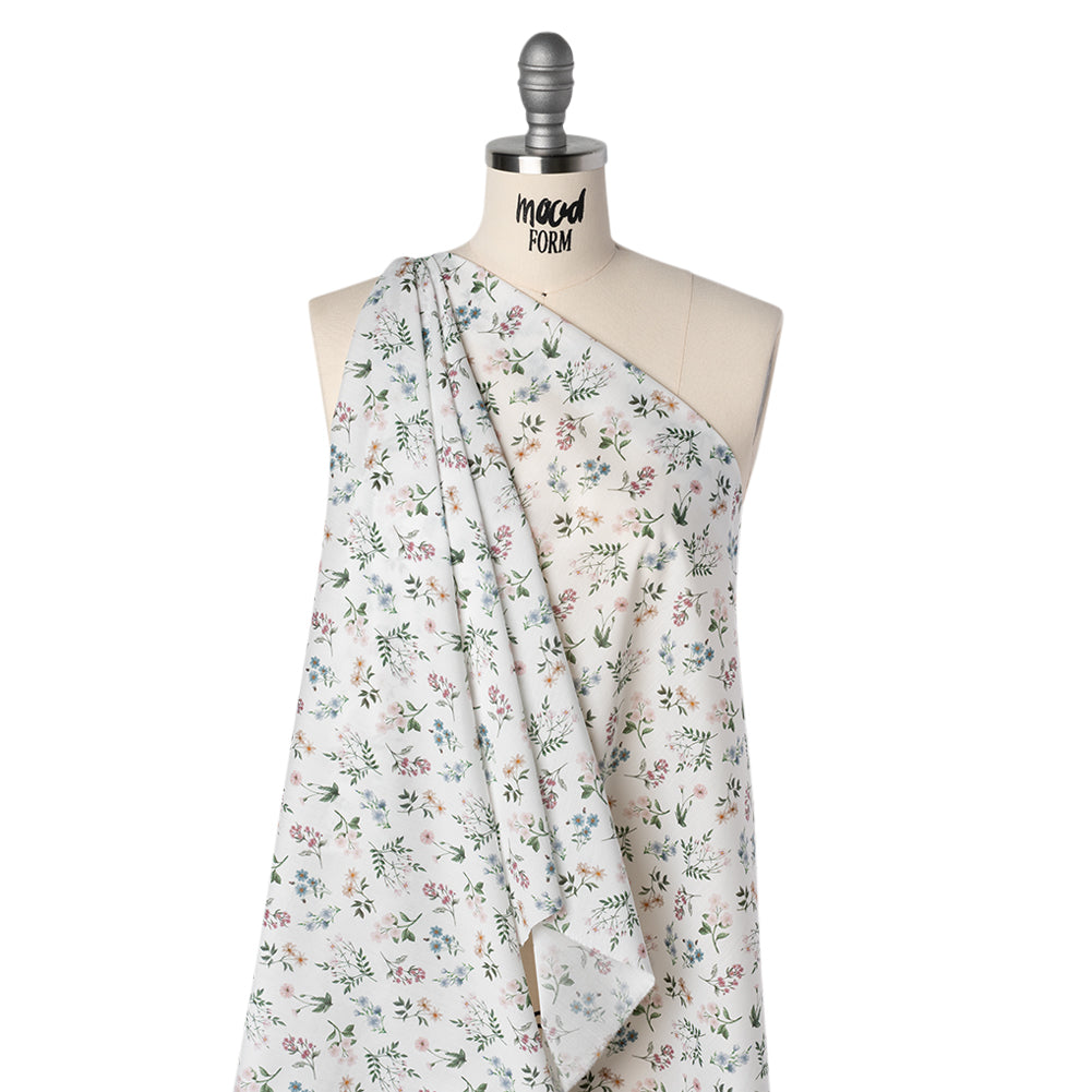 Liberty Fabrics Tana Lawn® - Annie Light Pink - Pink, White and Green Scattered Wildflowers - Folded Liberty Fabrics Tana Lawn® - Annie Light Pink - Pink, White and Green Scattered Wildflowers - Folded