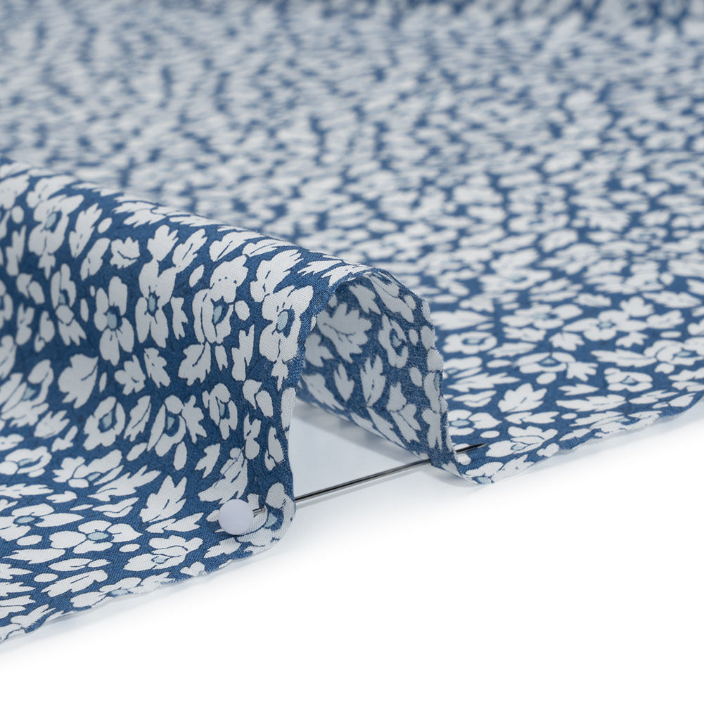 Liberty Fabrics Tana Lawn® - Feather Meadow Blue - Classic Blue and White Flowers and Leaves Full Liberty Fabrics Tana Lawn® - Feather Meadow Blue - Classic Blue and White Flowers and Leaves Full