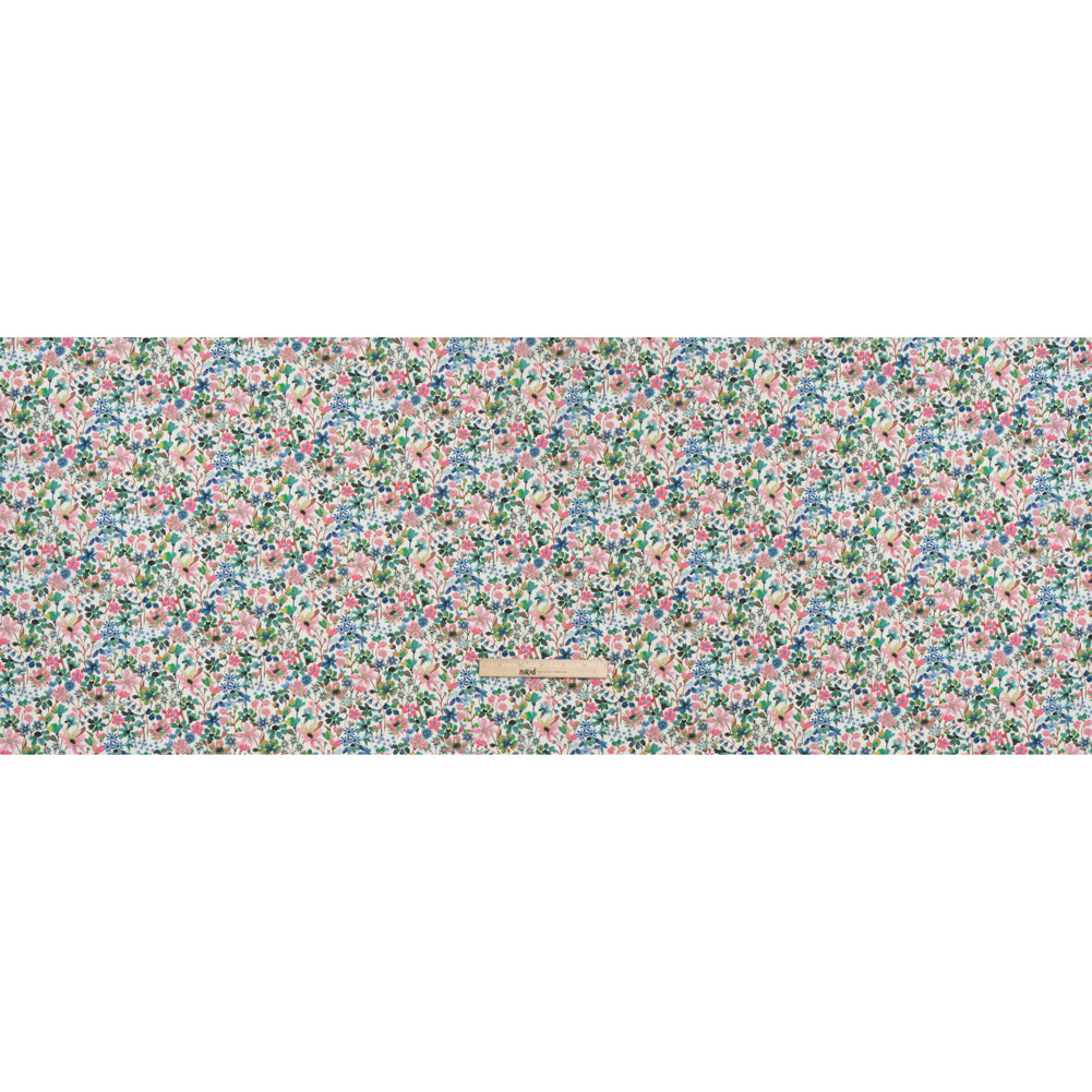 Liberty Fabrics Tana Lawn® - Dreams of Summer Green - Pink, Green and Blue Watercolor Floral - Full - Image 5 of 6 Liberty Fabrics Tana Lawn® - Dreams of Summer Green - Pink, Green and Blue Watercolor Floral - Full - Image 5 of 6