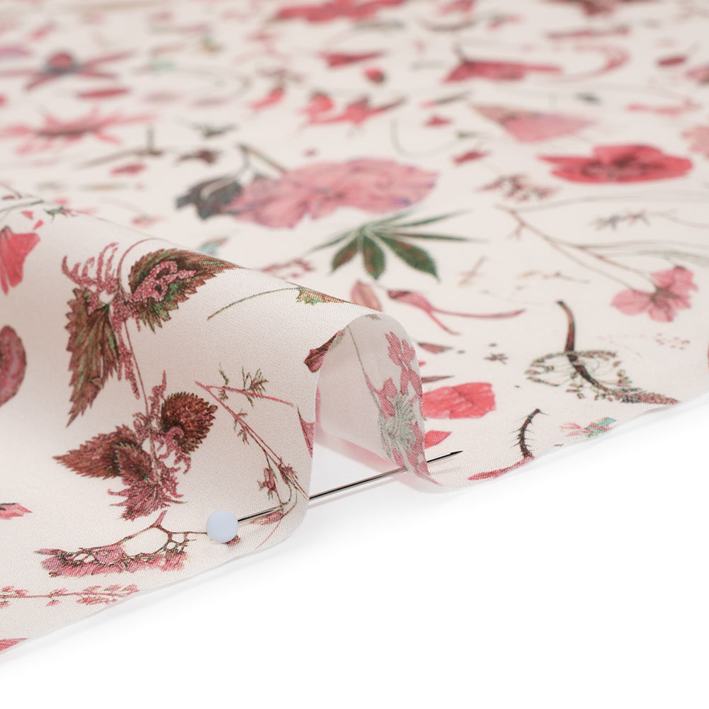 Liberty Fabrics Tana Lawn® - Floral Eve Pink - Baby Pink and Light Green Scattered Plants and Flowers Full Liberty Fabrics Tana Lawn® - Floral Eve Pink - Baby Pink and Light Green Scattered Plants and Flowers Full