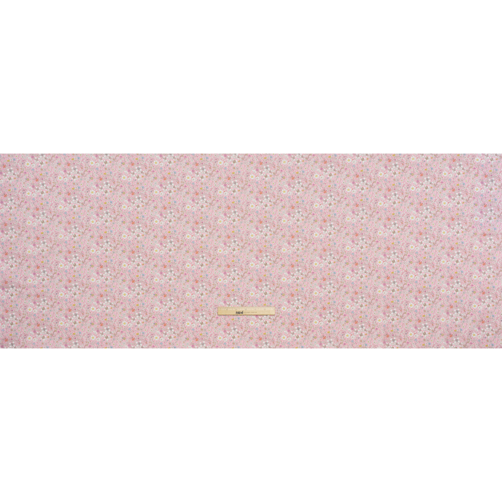 Liberty Fabrics Tana Lawn® - June's Meadow Pink - Baby Pink, White and Rainbow Illustrated Flowers Full Liberty Fabrics Tana Lawn® - June's Meadow Pink - Baby Pink, White and Rainbow Illustrated Flowers Full
