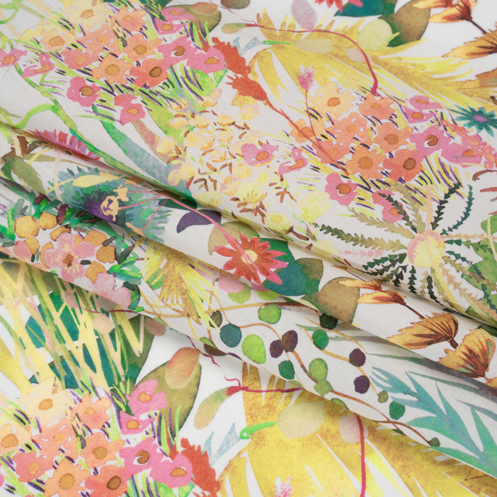 Liberty Fabrics Tana Lawn® - Tresco Multi Pastel - Yellow, Light Green and Baby Pink Painted Floral - Folded Liberty Fabrics Tana Lawn® - Tresco Multi Pastel - Yellow, Light Green and Baby Pink Painted Floral - Folded