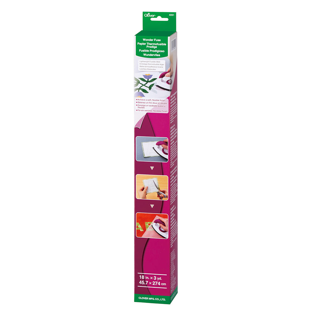 Clover Wonder Fuse Roll - Lightweight Fusible Web - 18" x 3yd - Folded Clover Wonder Fuse Roll - Lightweight Fusible Web - 18" x 3yd - Folded