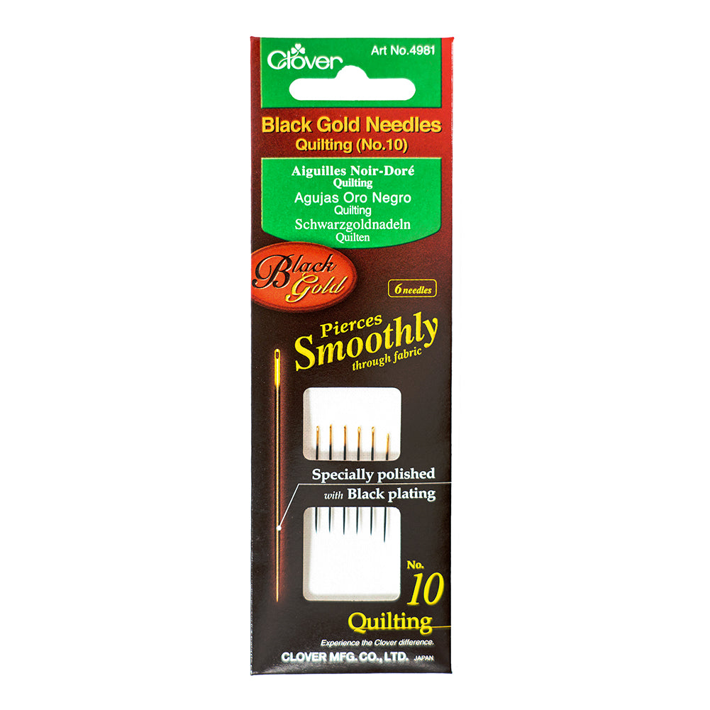 Clover Black Gold Quilting Needles - Size 10 - 6 ct - Folded Clover Black Gold Quilting Needles - Size 10 - 6 ct - Folded