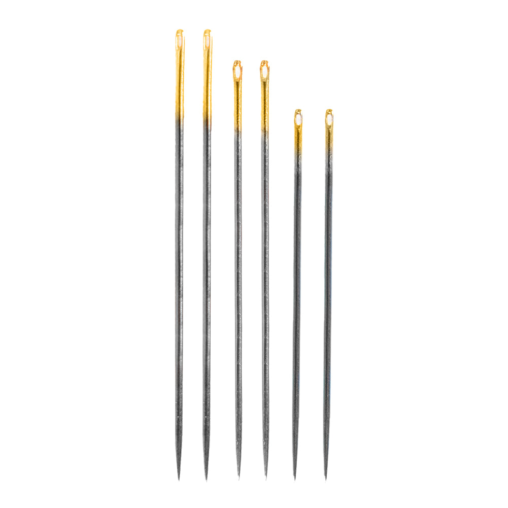 Clover Black Gold Quilting Needles - Assorted Sizes 9, 10, 12 - 6 ct - Folded - Image 2 of 2 Clover Black Gold Quilting Needles - Assorted Sizes 9, 10, 12 - 6 ct - Folded - Image 2 of 2