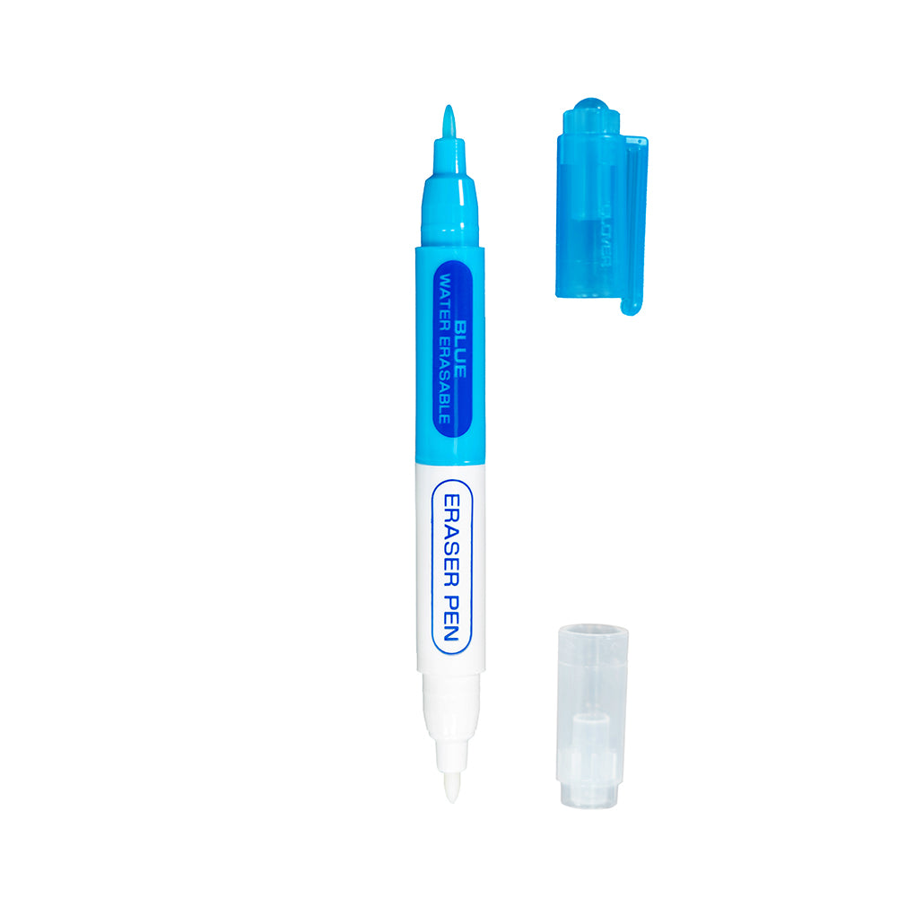 Clover Chacopen Water Erasable Fabric Marker with Eraser - Blue Folded Clover Chacopen Water Erasable Fabric Marker with Eraser - Blue Folded