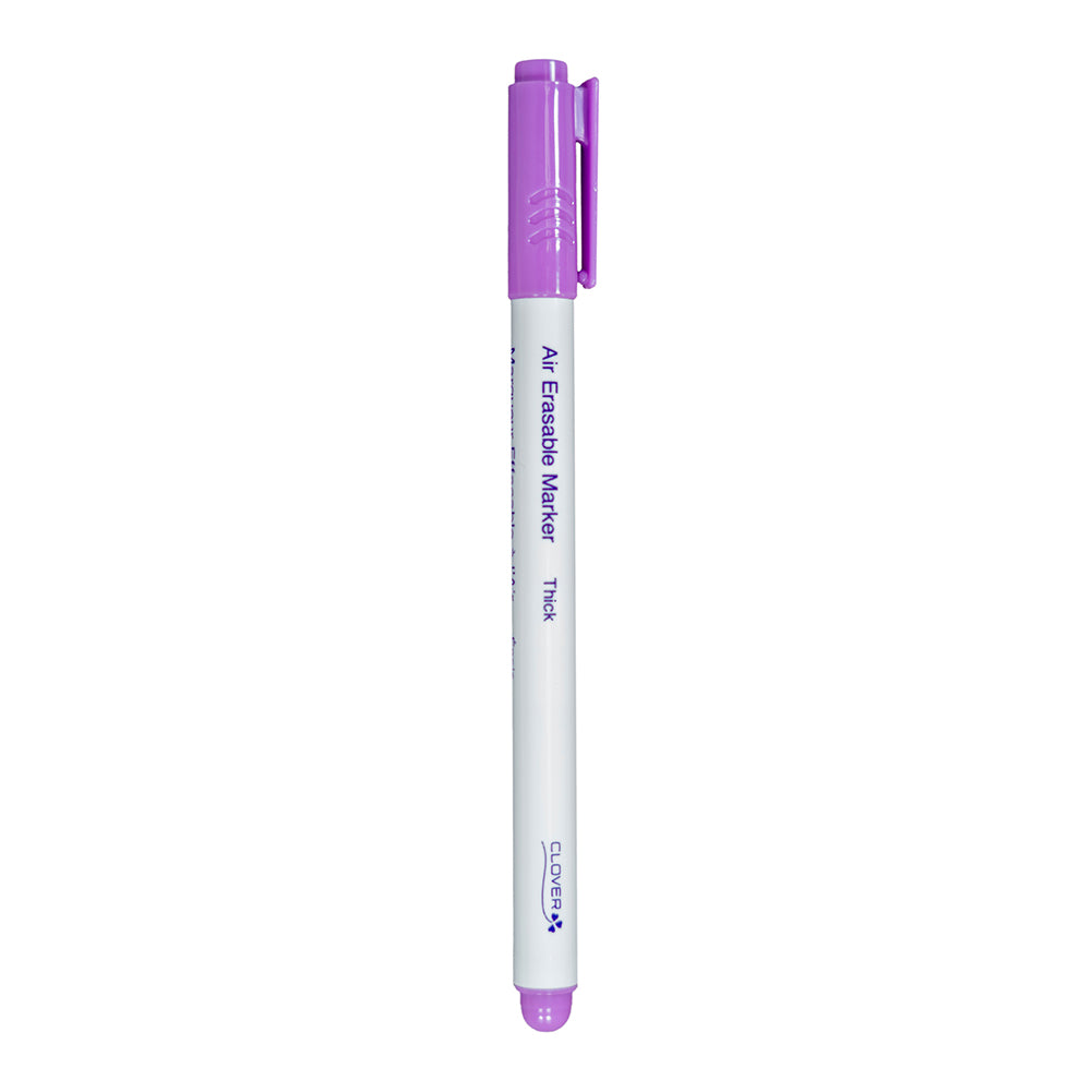 Clover Air Erasable Fabric Marker - Purple, Thick - Detail - Image 2 of 3 Clover Air Erasable Fabric Marker - Purple, Thick - Detail - Image 2 of 3