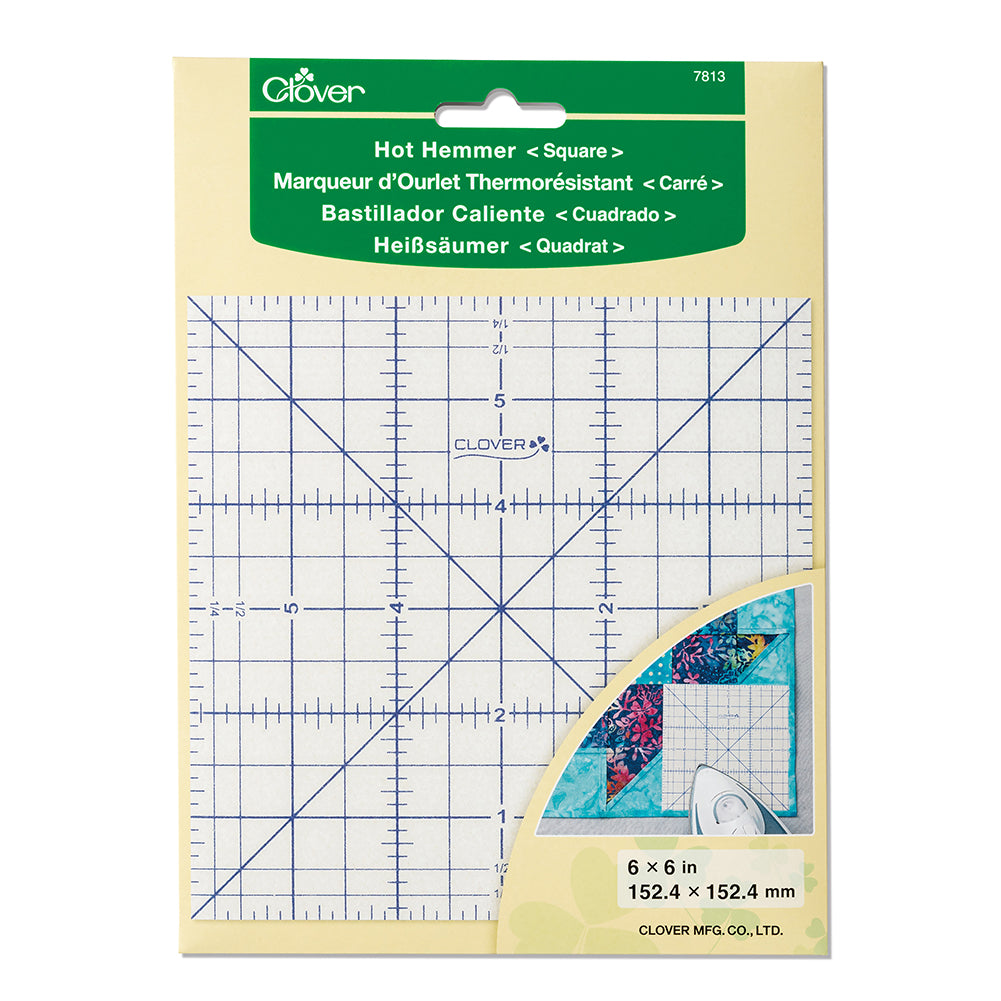 Clover Hot Hemmer Square Ruler - Folded Clover Hot Hemmer Square Ruler - Folded