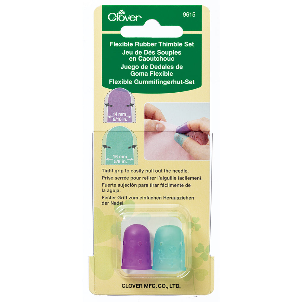 Clover I Sew for Fun Flexible Rubber Thimble Set - Folded Clover I Sew for Fun Flexible Rubber Thimble Set - Folded