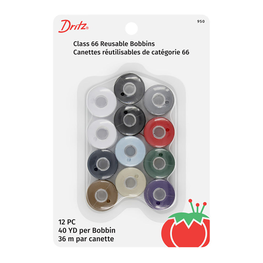 Dritz Class 66 Pre-Filled Bobbins - Assorted Colors - 12ct Dritz Class 66 Pre-Filled Bobbins - Assorted Colors - 12ct