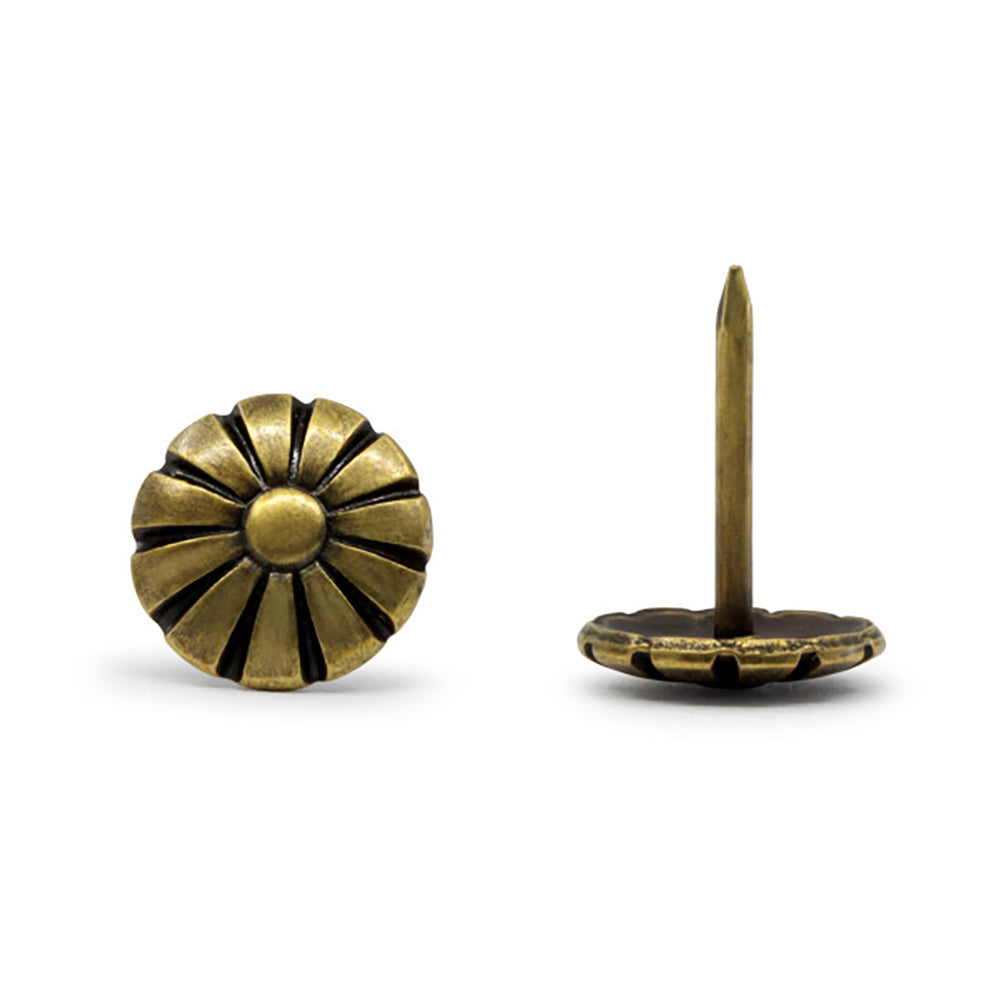 Dritz Home Decorative Nails, Daisy - 7/16" Antique Brass - 24 PC Folded Dritz Home Decorative Nails, Daisy - 7/16" Antique Brass - 24 PC Folded