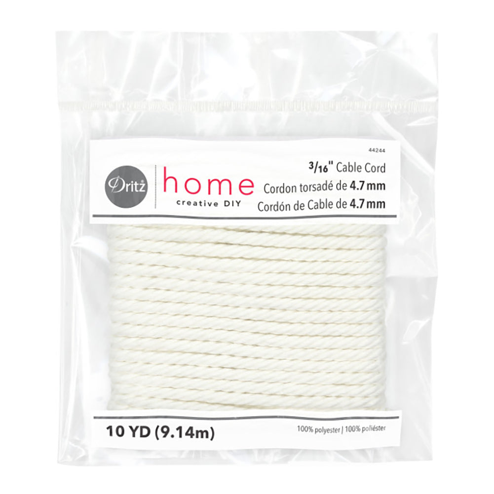Dritz Home Cable Cord - White - 3/16" x 10yds Dritz Home Cable Cord - White - 3/16" x 10yds