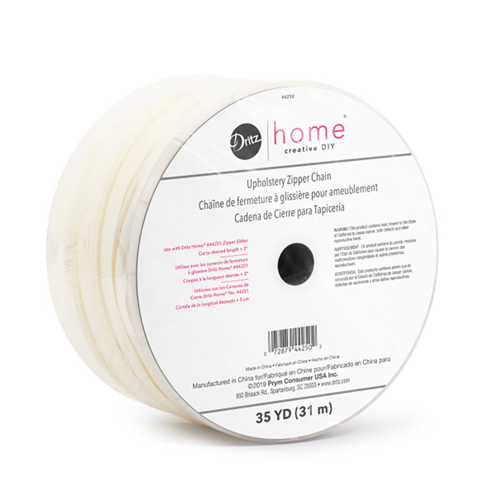 Dritz Home Upholstery Zipper Chain - Cream - 35yds Dritz Home Upholstery Zipper Chain - Cream - 35yds