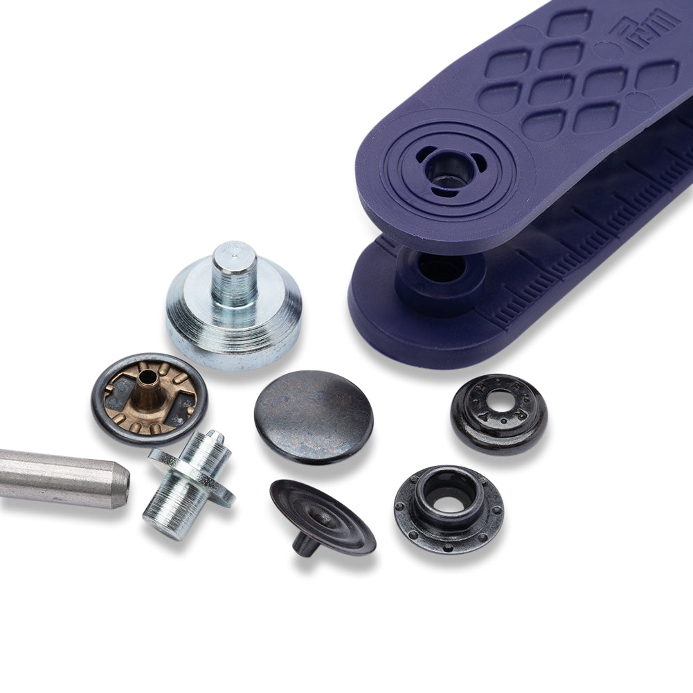 Prym Sport Mini Press Fasteners with Tools - Silver 13mm - 10pc Folded Prym Sport Mini Press Fasteners with Tools - Silver 13mm - 10pc Folded