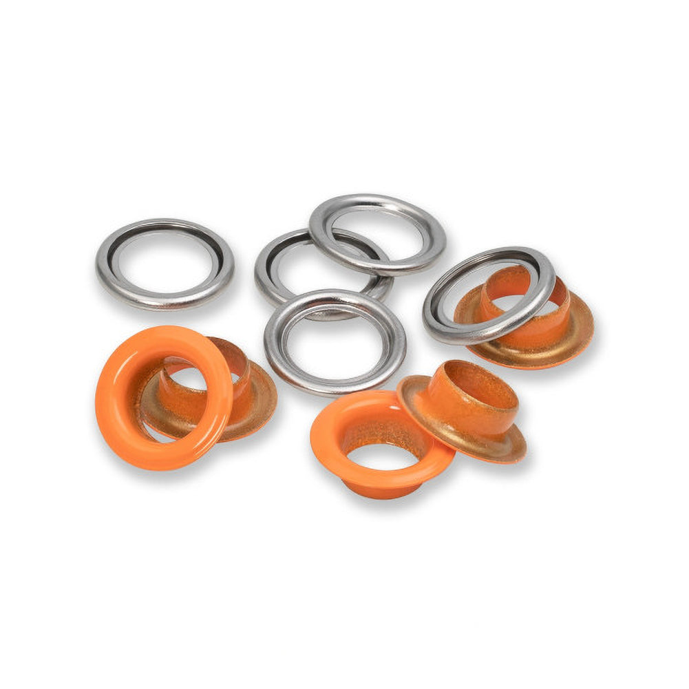 Prym Eyelets with Washers - Orange 11mm - 20pc - Folded Prym Eyelets with Washers - Orange 11mm - 20pc - Folded